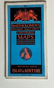 Vintage Bartholomew's Half Inch Paper Map, Sheet 43, Islay & Kintyre. 1957 - Picture 1 of 1