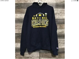 Champion Michigan Wolverines 2023 National Champions Hoodie Men’s Med Rare CC222 - Picture 1 of 3