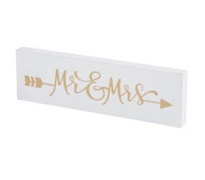 🆕Mr. & Mrs. White Wooden Sign - Wedding or Home Decor - NEW - Picture 1 of 5