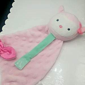 Carters Child of Mine Rosa Eule Rassel Liebe Schnuller Haken Decke Satin Minky - Bild 1 von 6