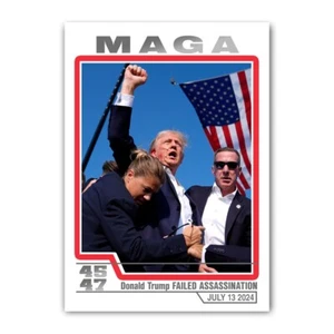 Tarjeta ACEO personalizada 45 47 Presidente MAGA Donald Trump 2024 tiro asesinato - Imagen 1 de 5