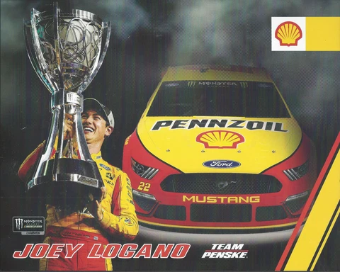 2019 JOEY LOGANO "SHELL PENNZOIL 18 CHAMPION" #22 NASCAR MONSTER ENERGY POSTCARD Cover