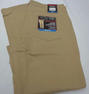 Iron Co. Men's Classic Stretch Comfort Patriot Pants  Boardwalk Khaki 38 x 32 - Picture 1 of 6