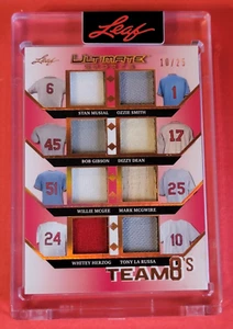 STAN MUSIAL JERSEY CARD 10/25 Ozzie Smith DIZZY DEAN BOB GIBSON MARK MCGWIRE BAT - Picture 1 of 3