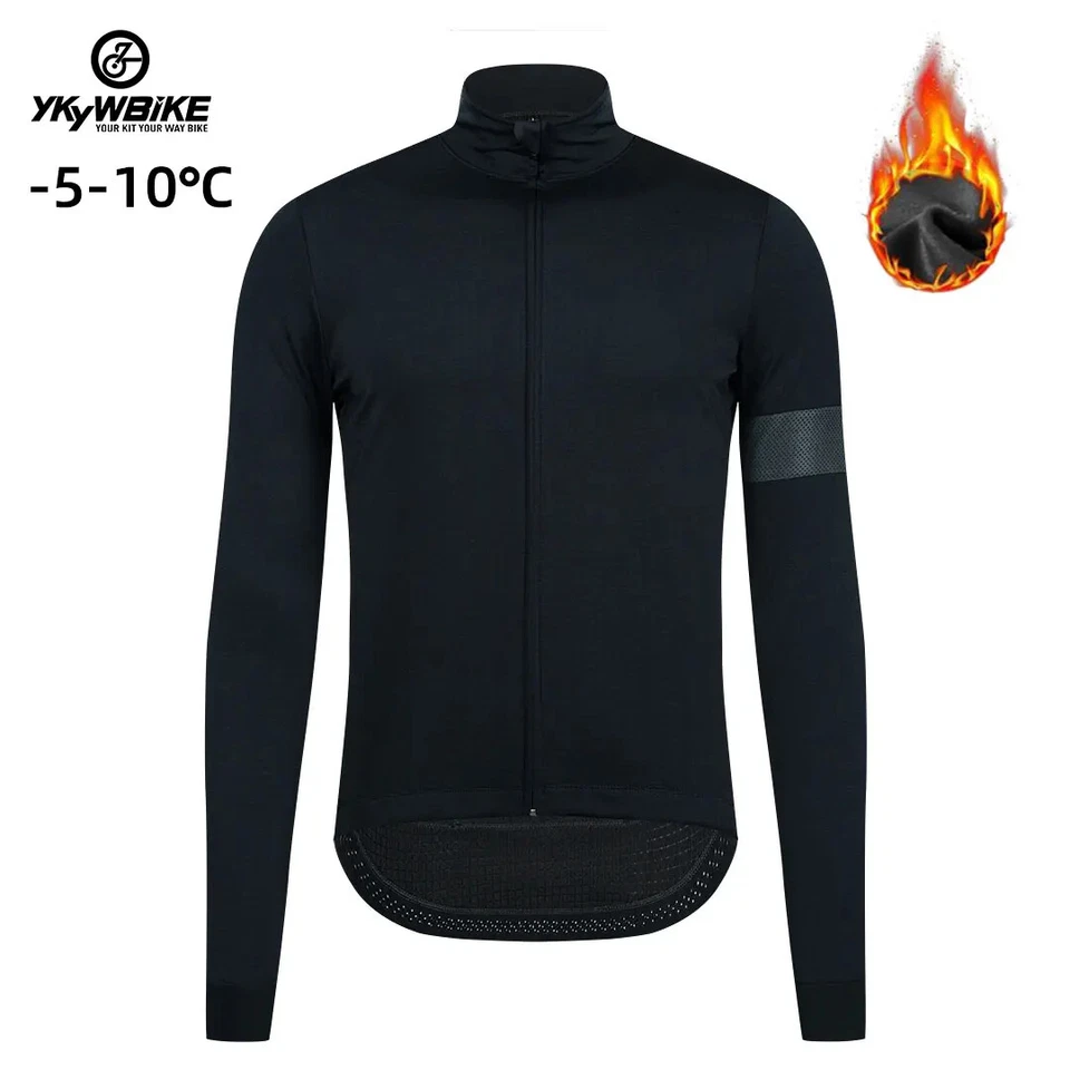 Winter Cycling Jacket Outdoor Warm Fleece Coat Jersey Weatherproof Windbreaker - Image 1 of 4
