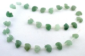 28 Individual Zuni Bear Fetish Figures Carved Green Aventurine Bead Strand ZBS10 - Picture 1 of 2