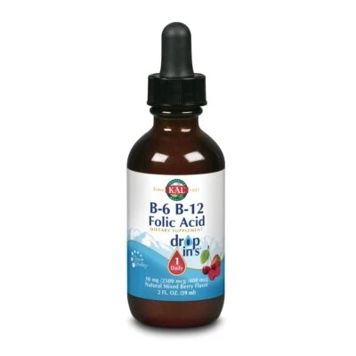 Vitamin B Liquid Drops 2 Fl Oz B6 B12 Folate Energy Support Mixed Berry Flavor - Image 1 of 4