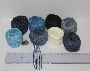 40g Blue Shades Small balls 4 ply flat Chenille knitting wool yarn fly tying Pk3 - Picture 1 of 9