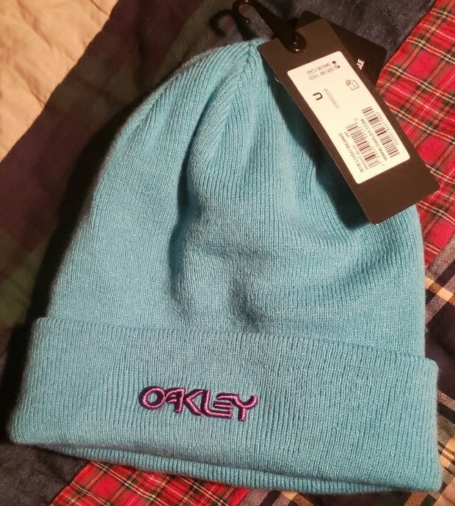 OAKLEY B1B Logo Reversible Beanie BRIGHT BLUE One Size Unisex Acrylic.