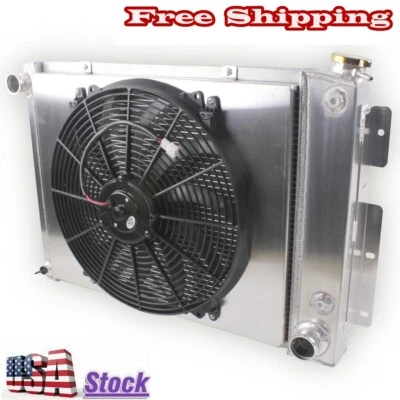 3Row Radiator&Fan For 1967 1968 1969 Chevy Camaro/Pontiac Firebird Small Block Foto 1 de 4