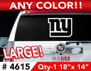 NY GIANTS "NY" OUTLINE CUTOUT LARGE DECAL STICKER 18"w x 14"h Any 1 Color - Picture 1 of 2