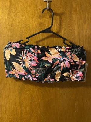 Top de bikini Maurices Indigo Sky floral nuevo con etiquetas para mujer XL negro correa volantes acolchado Foto 1 de 4