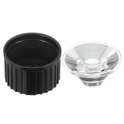 20mm LED Lente 45 Gradi con Plastica Supporto,8 Set,Nero/Trasparente - Immagine 1 di 4