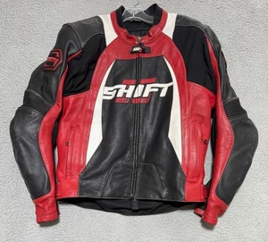 SHIFT SR-1 Motorcycle Jacket Black Red Armored Leather Lined Biker Mens Medium** - Bild 1 von 8