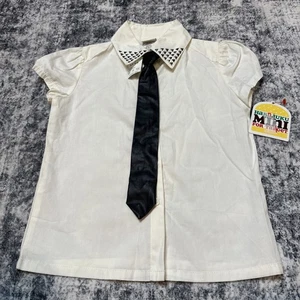 XS 4/5 Gwen Stefani Harajuku Mini Top No Doubt Liebhaber Nieten Knopfleiste weiß - Bild 1 von 11