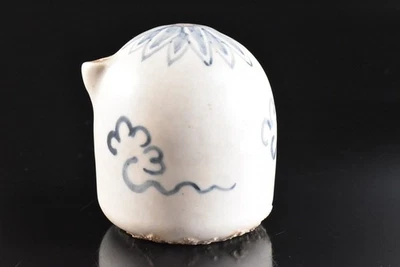 T9432: XF Coreano Li Dinastía Azul y Blanco Flor MACETA DE AGUA Herramienta de Caligrafía Foto 1 de 4