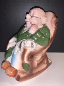 Ceramic Grandpa Retirement Fund Coin Piggy Bank Japan Vintage - Picture 1 of 12
