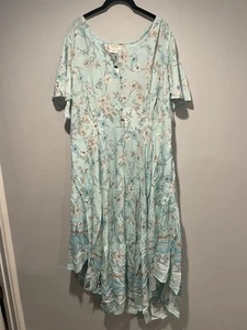 STARLNG REINE Women’s Boho Flutter Sleeve Floral Maxi Dress Size  20 NWT Seafoam - Picture 1 of 11