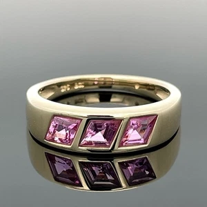 RING GR. 17 (CA.53) AUS 375/- GELBGOLD MIT SAPHIR  FACETTENREICH SCHMUCKJAGD - Bild 1 von 3