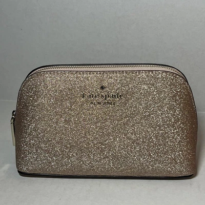 Небольшая косметичка Kate Spade Shimmy из блестящей ткани розовое золото - Изображение 1 из 4
