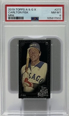 Carlton Fisk PSA 8 -2019 Topps Allen & Ginter X Mini Portrait- White Sox Red Sox - Image 1 of 4