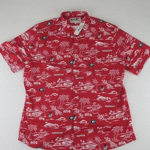 Reyn Spooner University UGA Bulldogs Hawaiian Button Up Shirt Mens 3XL Red - Picture 1 of 10
