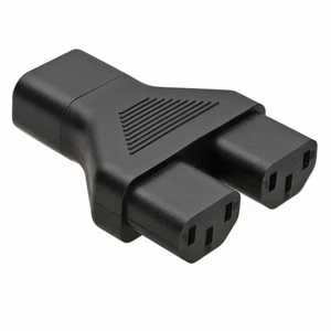 IEC Haupt Splitter Stecker Y Adapter Block - C14 Buchse Zu 2 X C13 (1 IN 2) - Bild 1 von 8