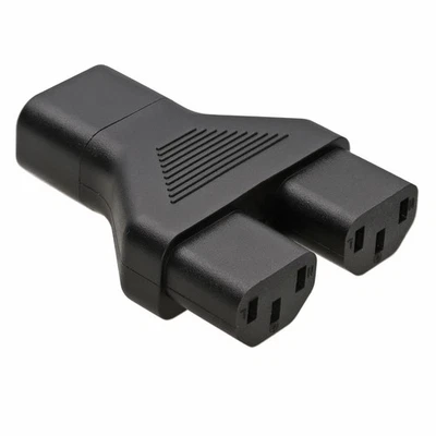 IEC Haupt Splitter Stecker Y Adapter Block - C14 Buchse Zu 2 X C13 (1 IN 2) - Bild 1 von 4