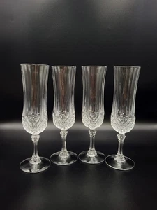 4x Vintage 'Longchamps' Cristal d'Arques Champagne Flutes, 145ml - Picture 1 of 6
