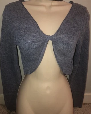 Новый с Ярлыками синий стирка трикотажа Twist спереди укороченный верхний винтажный '04 Y2K Danskin Sz большой  - Изображение 1 из 4