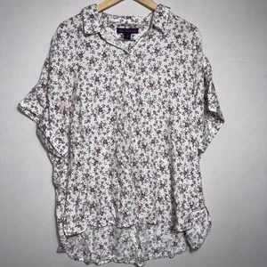 Camicia donna Gloria Vanderbilt stampa floreale maniche corte bottoni davanti 2X - Foto 1 di 8