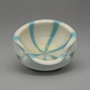Murano Alfredo Barbini Zirkuszelt - Blau & Gold Schale Schale - Bild 1 von 5