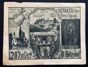 1920 Austria Banknote 20 Heller Austrian Paper Currency Blasen Free Shipping - Picture 1 of 3