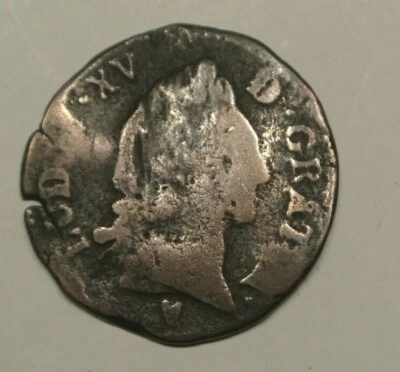 LOUIS XV RARE 1/2 SOL  AIX 1767     poids 4gr42   HISTORIQUE  - Image 1 of 2