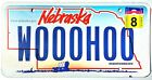 Retro Nebraska Vanity Plates WOOOHOO NE DMV Issued License Auto Tag EXPIRED 2011