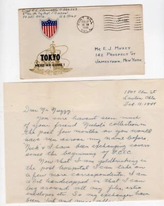 WW II PATRIOTIC COVER TOKYO HERE WE COME W/ LETTER 1944 - Picture 1 of 1