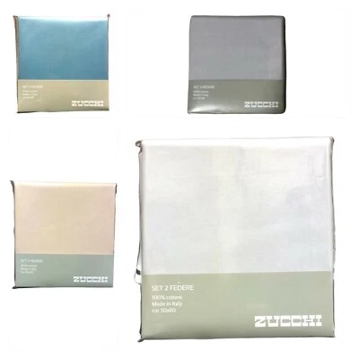 SET 2 FEDERE ZUCCHI cm 50x80-MADE in ITALY - PURO COTONE AMERICANO - 1 COPPIA - Immagine 1 di 4