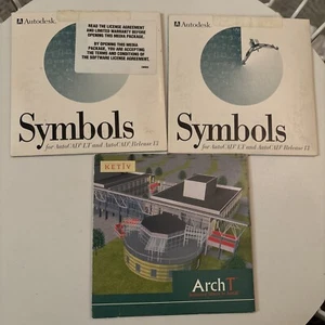 2 x Cd Autodesk Symbols For AutoCAD Lt & 13 And ArchT For Autocad - Picture 1 of 2