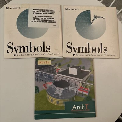 2 x Símbolos de CD Autodesk para AutoCAD Lt y 13 y ArchT para Autocad Foto 1 de 2