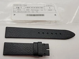 NEW OEM Tiffany & Co. Genuine Black Leather Watch Strap 15/14 mm 95+55mm France - Picture 1 of 2