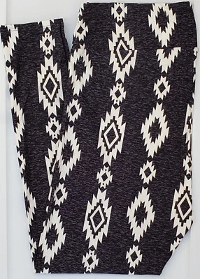 TC2 LuLaRoe Alto y Curvilíneo2 Leggings Azteca Suroeste Gris Blanco Negro U26 Nuevo Foto 1 de 4