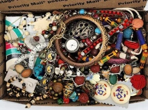 Costume Jewelry Mixed Lot - Boho/Tribal/Beaded Vintage & Modern 1.5 + Lbs - Picture 1 of 4