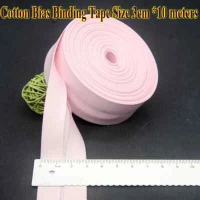 Cinta de encuadernación sesgada de algodón 3 cm hágalo usted mismo material de costura hecha a mano cinta sesgada 10 metros Foto 1 de 4
