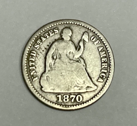 1870  Silver Seated Liberty  Half Dime #177 Cover