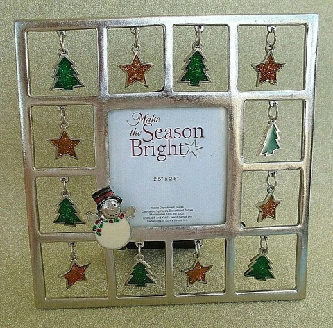 Make The Season Bright 2.5" x 2.5" Frame Dangling Charms Christmas Trees & Stars Cover
