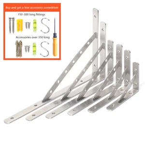 Stainless Steel Bracket Shelf Wall Shelf Brackets Support L shaped Triangular - Picture 1 of 26