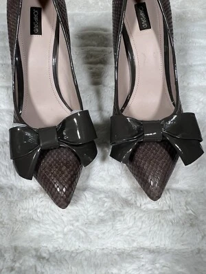 JOAN & DAVID DAFINELLA Brown Bronce Snake Leather Pumps Heels  Size 8 1/2 - Изображение 1 из 4