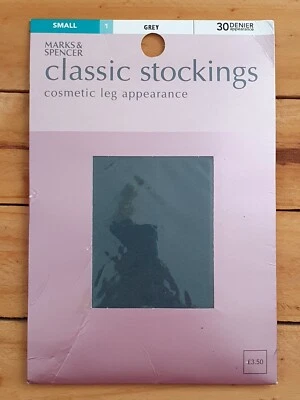Vintage M&S Classic Nylon Stockings - Small Grey - Image 1 of 2