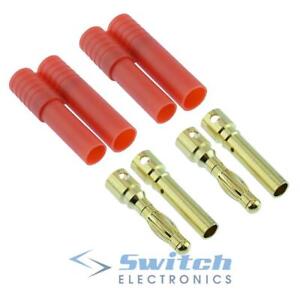 4mm HXT Gold Bullet RC Lipo Battery Connectors for Car Plane Helicopter