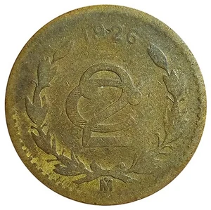 1926 Mexico 2 Centavos KM #419 Bronze Coin 25mm - Picture 1 of 3